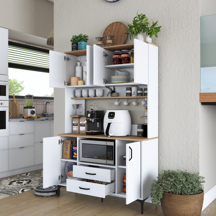 Hanah Home Gabinete Multipropósito JE168 - 3257 Blanco y Nuez